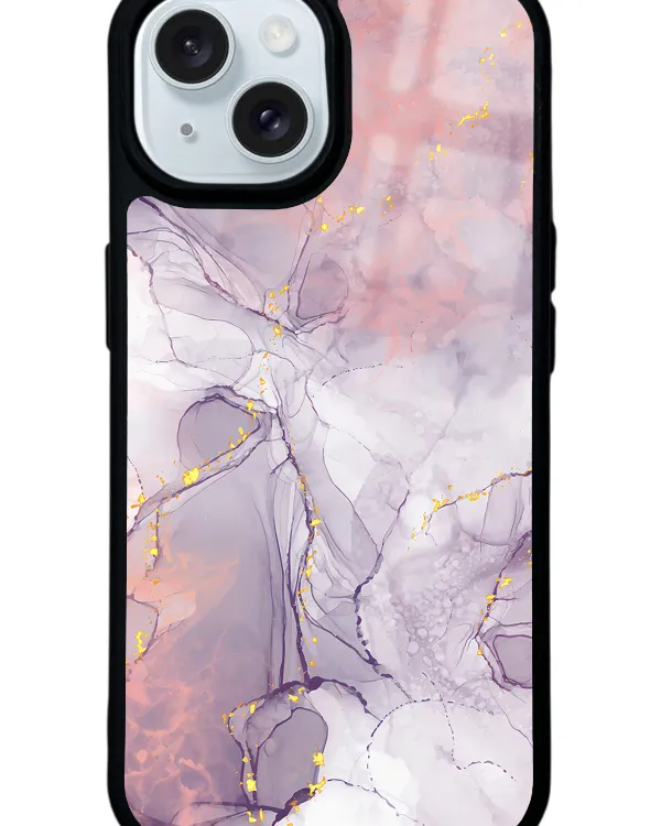 Fuşya Mermer Glossy Telefon Kılıfı