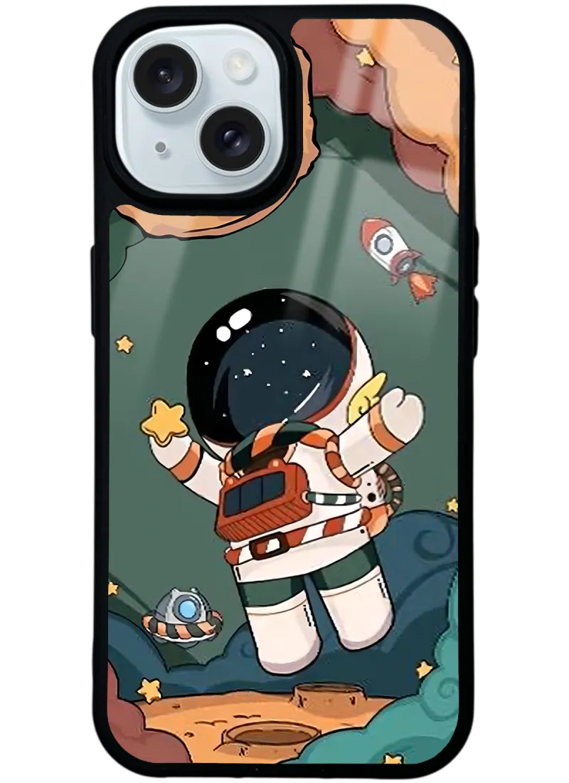 Anime astronot Glossy Telefon Kılıfı