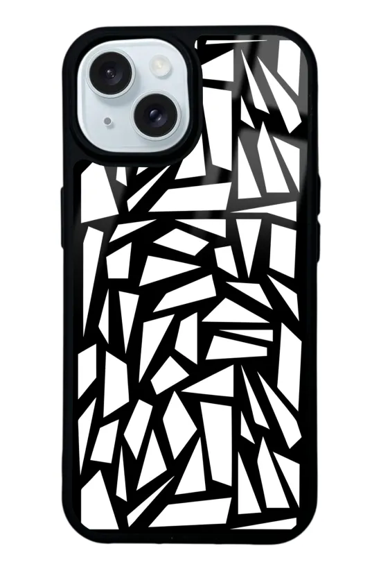 White and Black Glossy Telefon Kılıfı