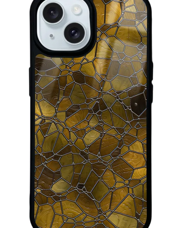 Kahve Geometrik Glossy Telefon Kılıfı