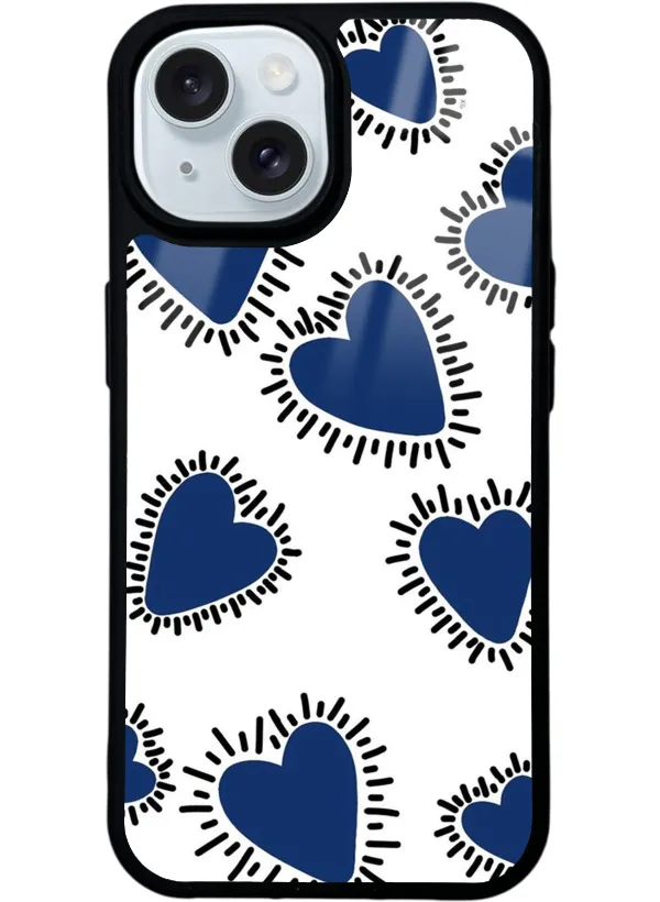 Mavi Kalp Glossy Telefon Kılıfı