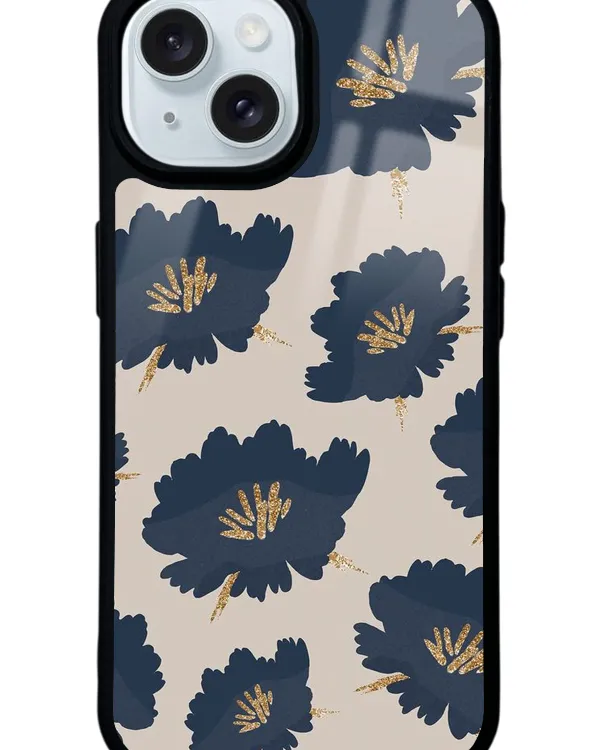 Blue Flowers Glossy Telefon Kılıfı