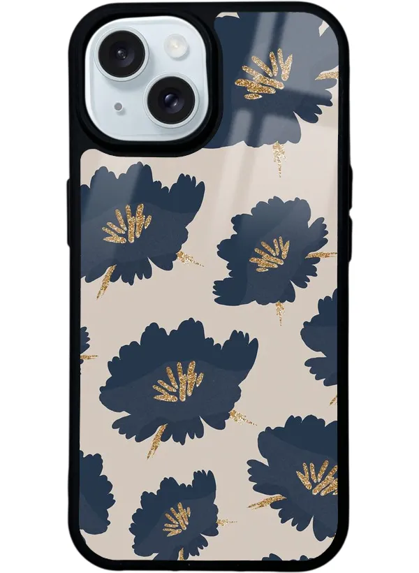 Blue Flowers Glossy Telefon Kılıfı