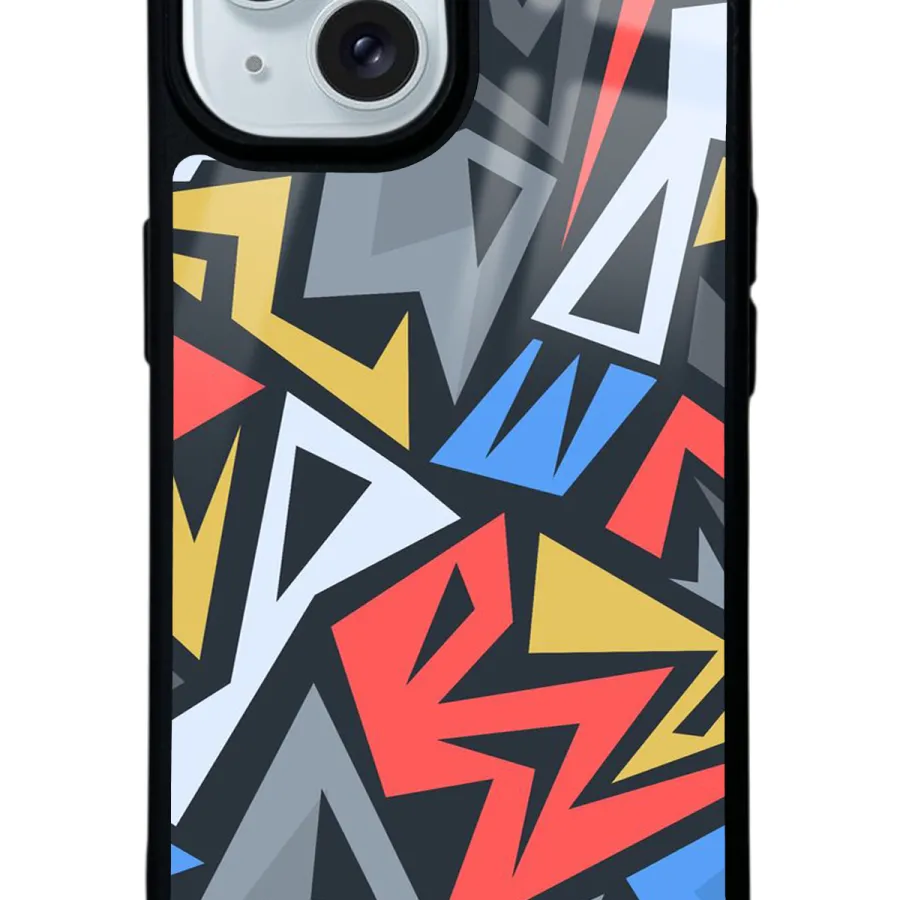 Renkli Geometrik Glossy Telefon Kılıfı