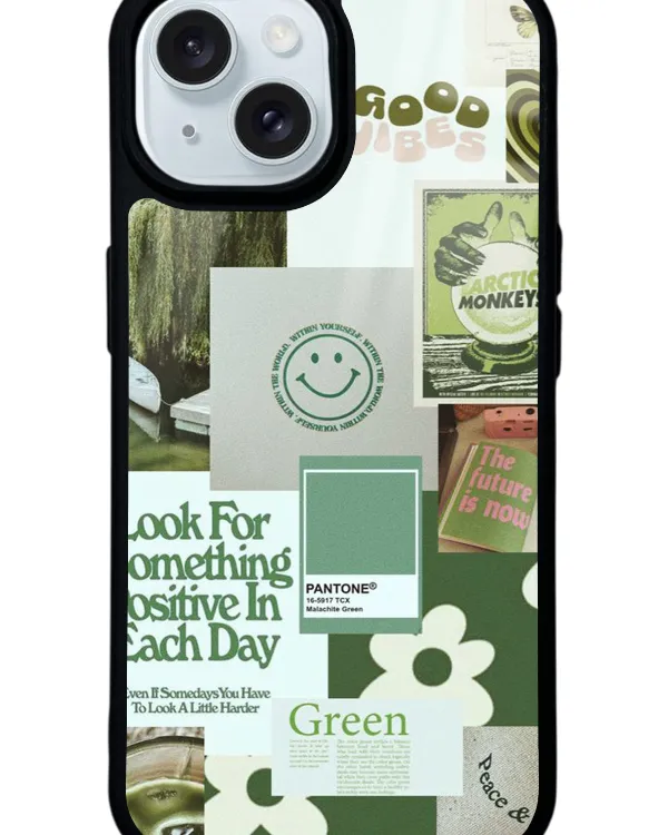 Green Sticker Glossy Telefon Kılıfı