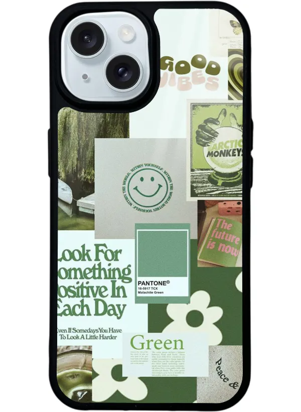 Green Sticker Glossy Telefon Kılıfı
