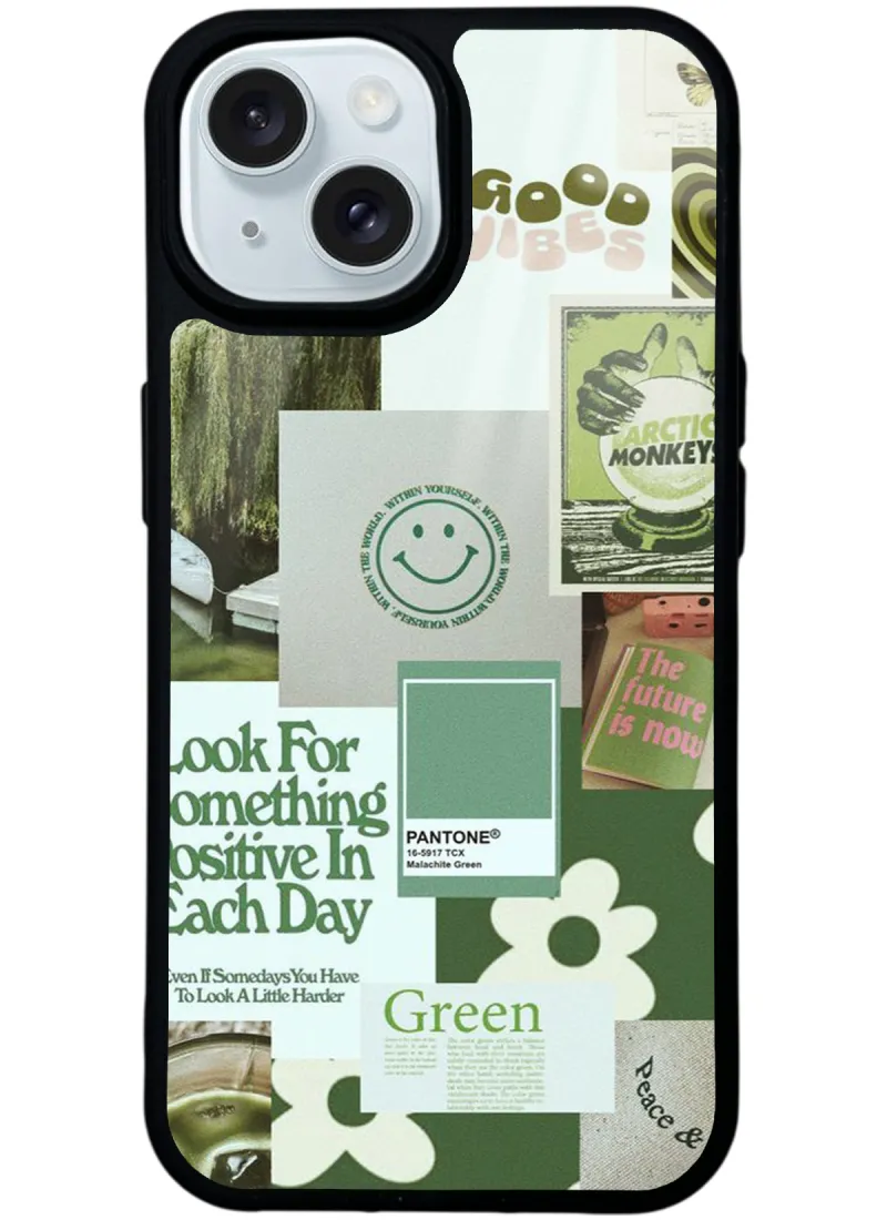Green Sticker Glossy Telefon Kılıfı