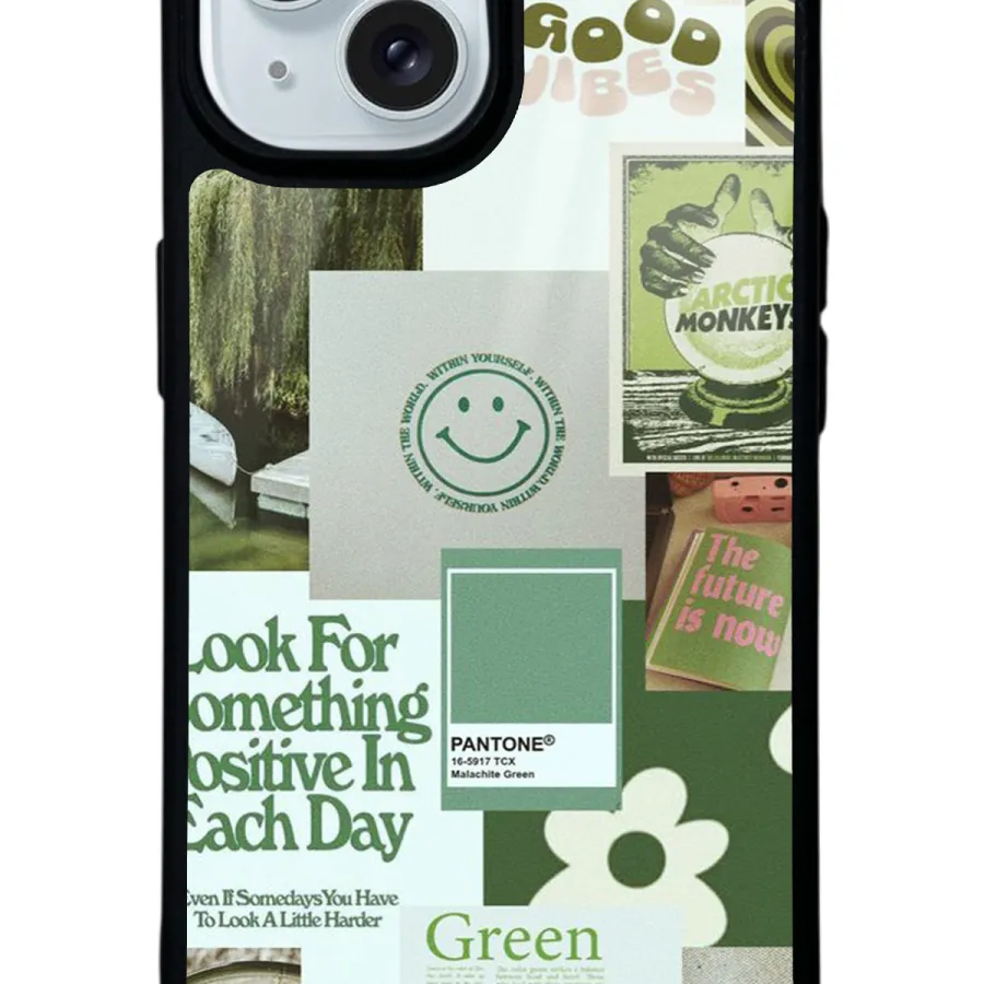 Green Sticker Glossy Telefon Kılıfı