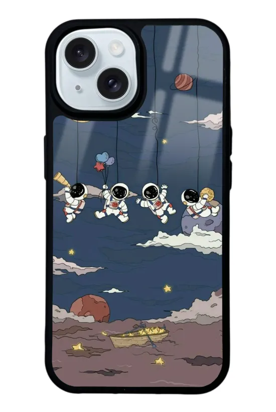 Salıncaklı Astronot Glossy Telefon Kılıfı