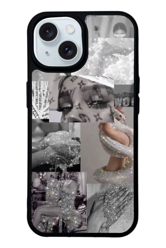 Silver Sticker Glossy Telefon Kılıfı