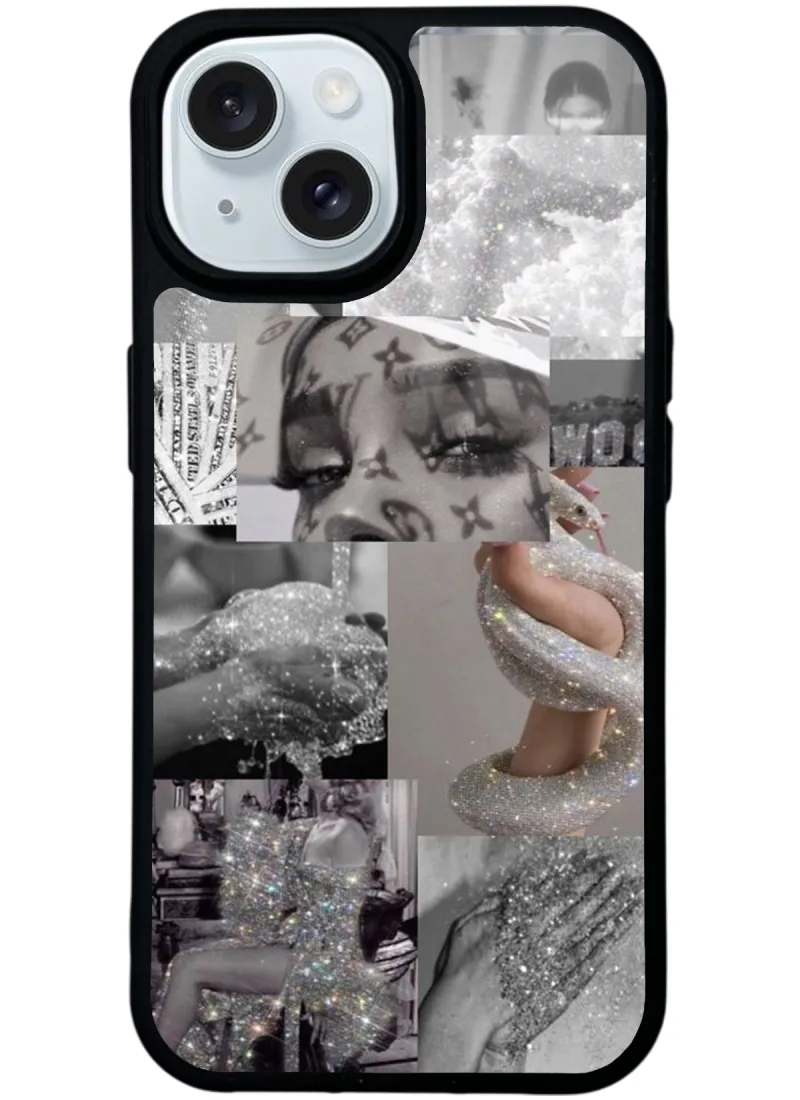 Silver Sticker Glossy Telefon Kılıfı