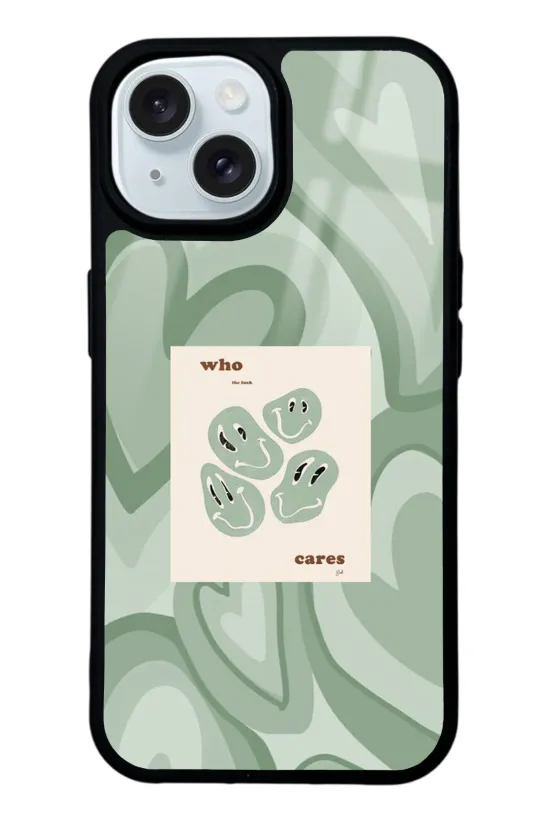 Who Cares Green Glossy Telefon Kılıfı