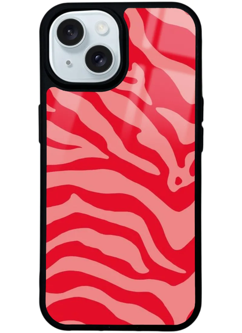 Red Zebra Glossy Telefon Kılıfı Red Zebra Glossy Telefon Kılıfı