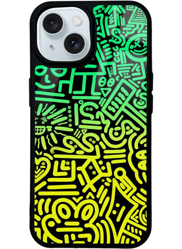 Neon Geometrik Glossy Telefon Kılıfı