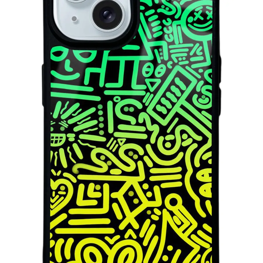 Neon Geometrik Glossy Telefon Kılıfı