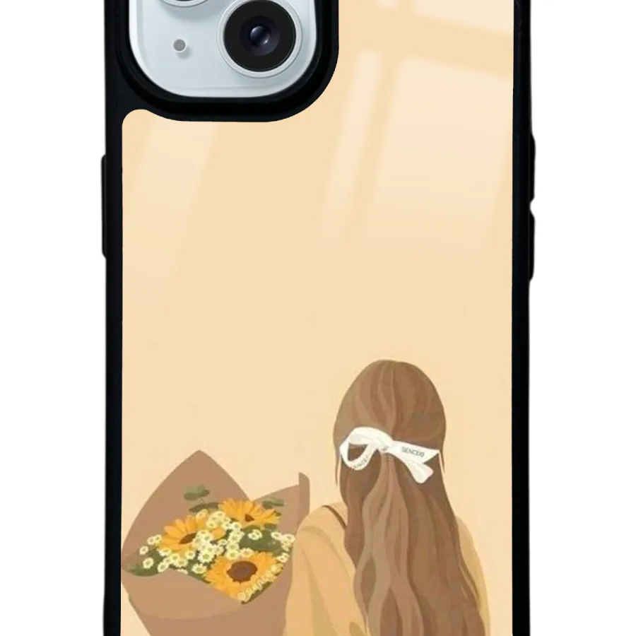 Çiçekli Kız Glossy Telefon Kılıfı Çiçekli Kız Glossy Telefon Kılıfı