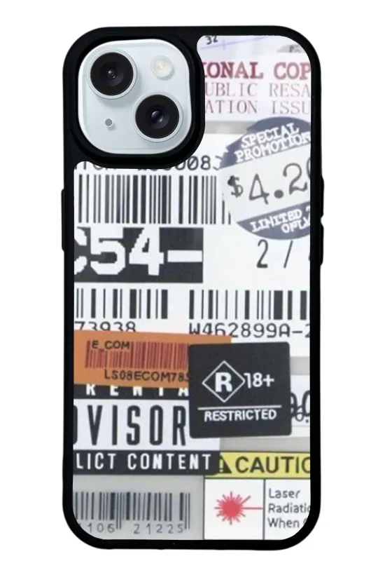 Sticker Barkod Glossy Telefon Kılıfı