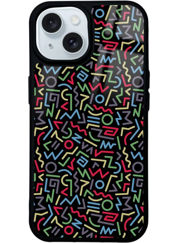Geometrik Renkler Glossy Telefon Kılıfı