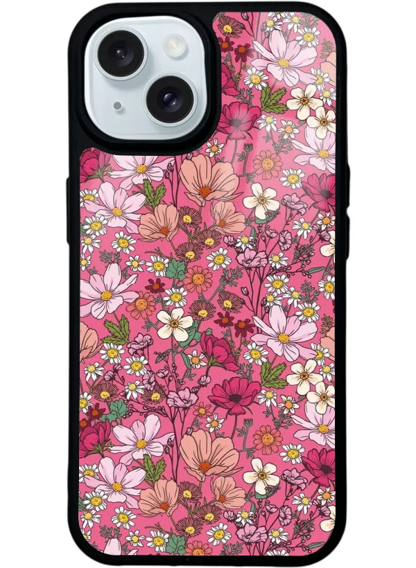 Magenta Meadow Glossy Telefon Kılıfı
