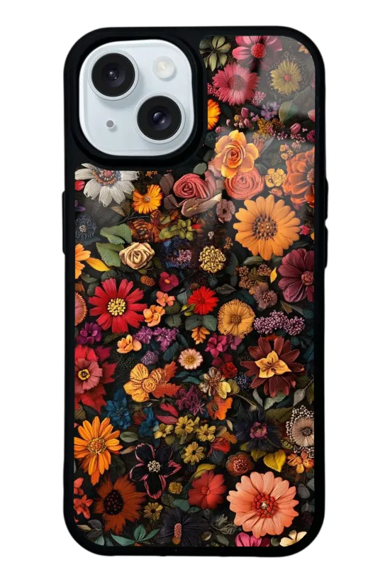 Stitched Flora Glossy Telefon Kılıfı