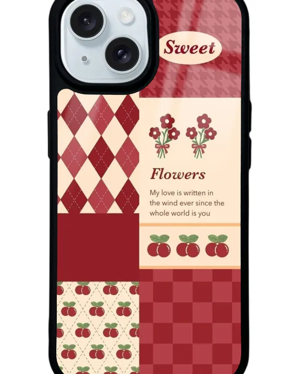 Kirazlı Kırkyama Glossy Telefon Kılıfı