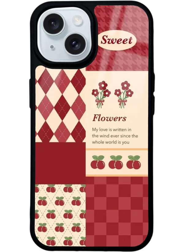 Kirazlı Kırkyama Glossy Telefon Kılıfı
