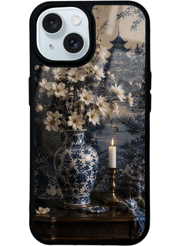 Blue Pagoda Elegance Glossy Telefon Kılıfı