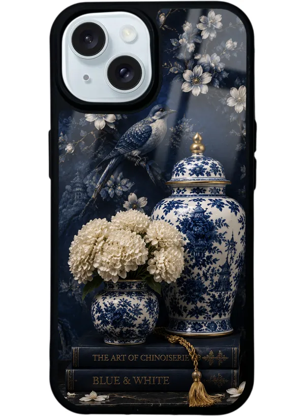 Chinoiserie Blue Bloom Glossy Telefon Kılıfı