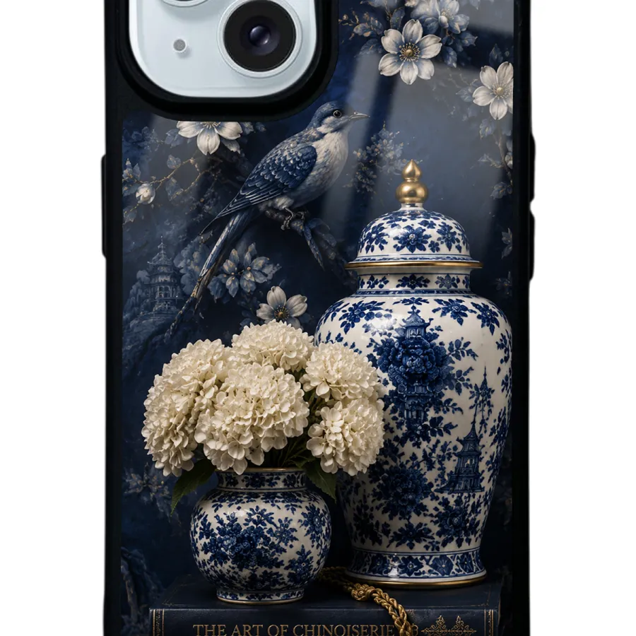 Chinoiserie Blue Bloom Glossy Telefon Kılıfı