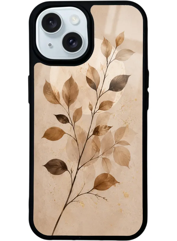 Autumn Minimal Leaf Glossy Telefon Kılıfı