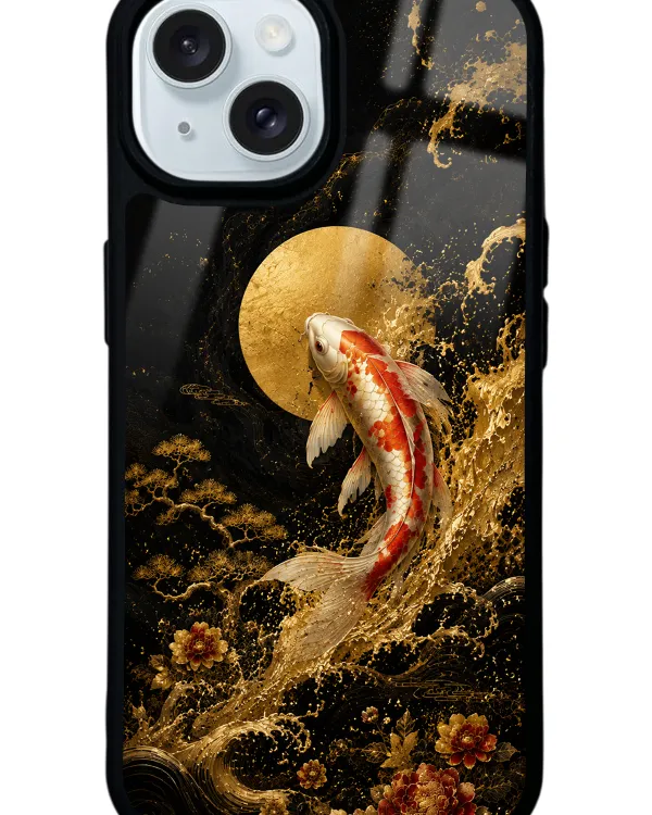 Golden Koi Elegance Glossy Telefon Kılıfı