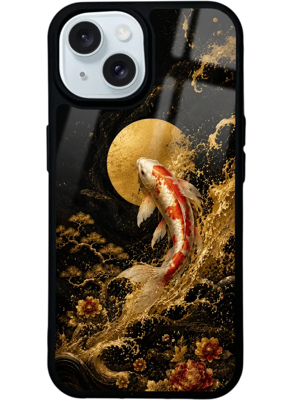 Golden Koi Elegance Glossy Telefon Kılıfı
