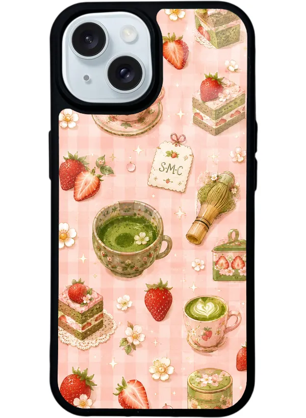 Strawberry Matcha Bliss Glossy Telefon Kılıfı