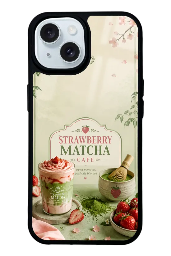 Soft Matcha Strawberry Glossy Telefon Kılıfı