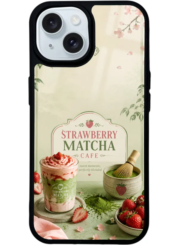 Soft Matcha Strawberry Glossy Telefon Kılıfı