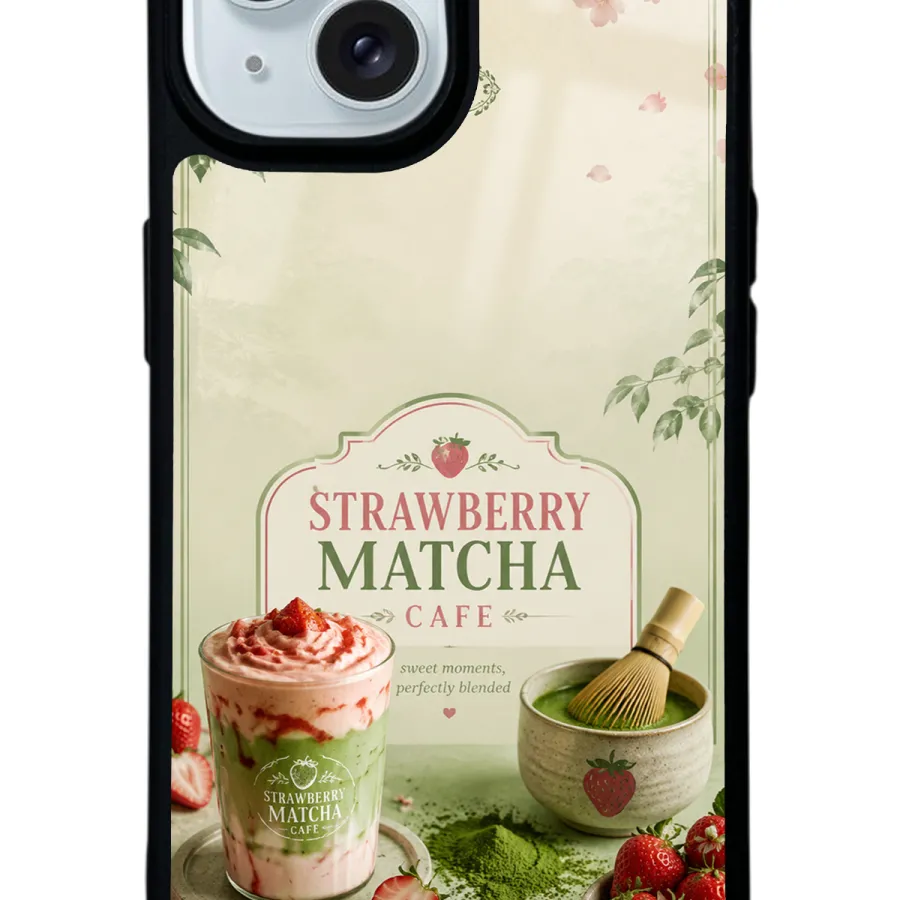 Soft Matcha Strawberry Glossy Telefon Kılıfı