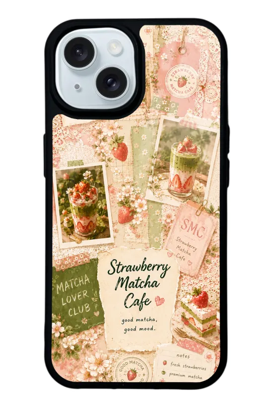 Strawberry Matcha Diary Glossy Telefon Kılıfı