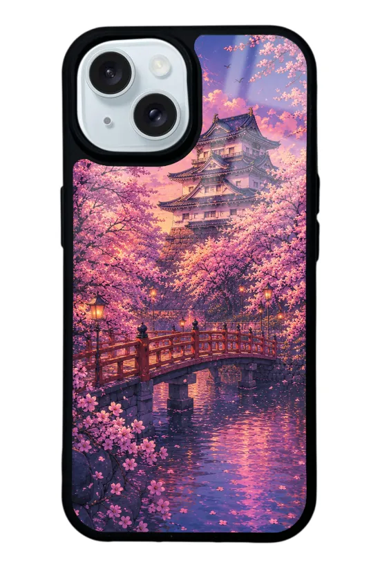 Sakura Castle Twilight Glossy Telefon Kılıfı