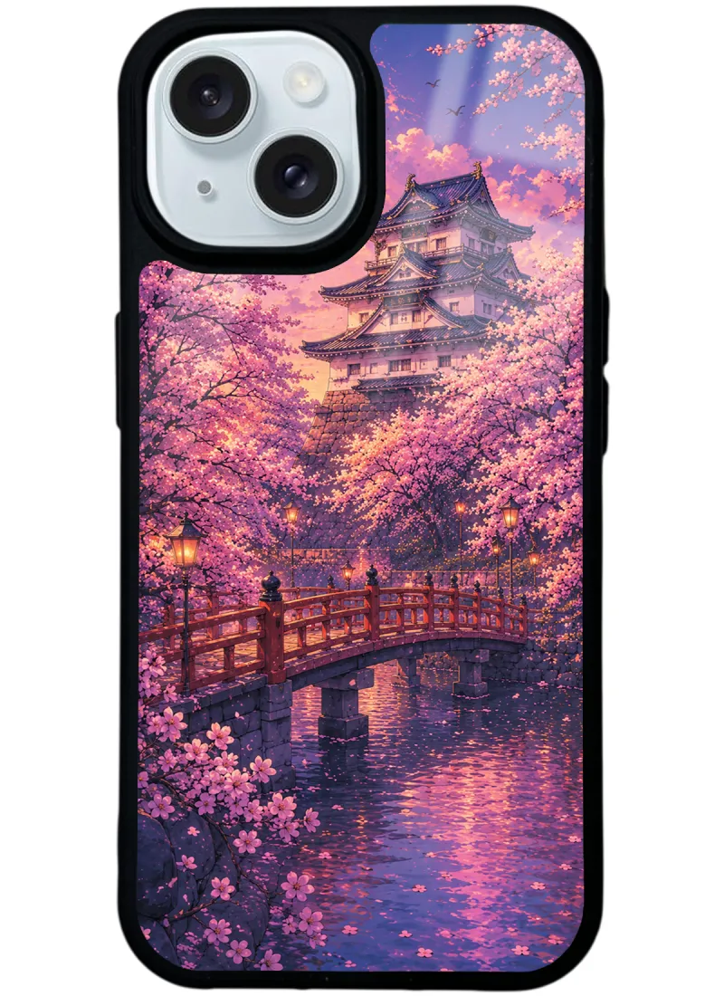 Sakura Castle Twilight Glossy Telefon Kılıfı Sakura Castle Twilight Glossy Telefon Kılıfı