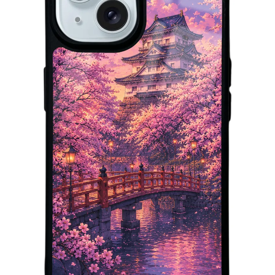 Sakura Castle Twilight Glossy Telefon Kılıfı Sakura Castle Twilight Glossy Telefon Kılıfı