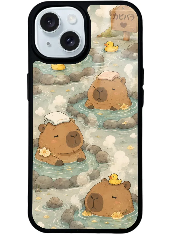 Capybara Onsen Glossy Telefon Kılıfı