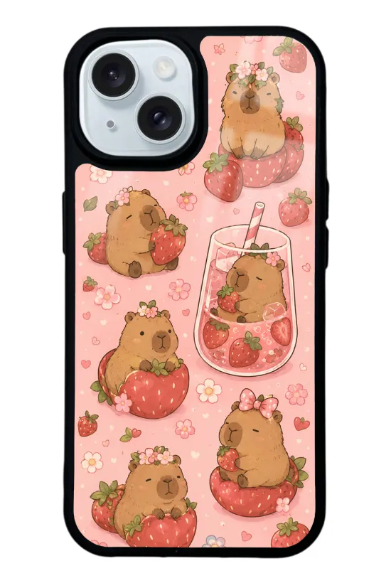Strawberry Capybara Glossy Telefon Kılıfı
