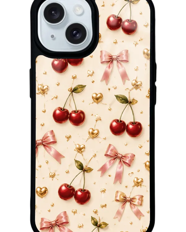 Cherry Ribbon Luxe Glossy Telefon Kılıfı