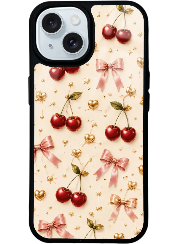 Cherry Ribbon Luxe Glossy Telefon Kılıfı