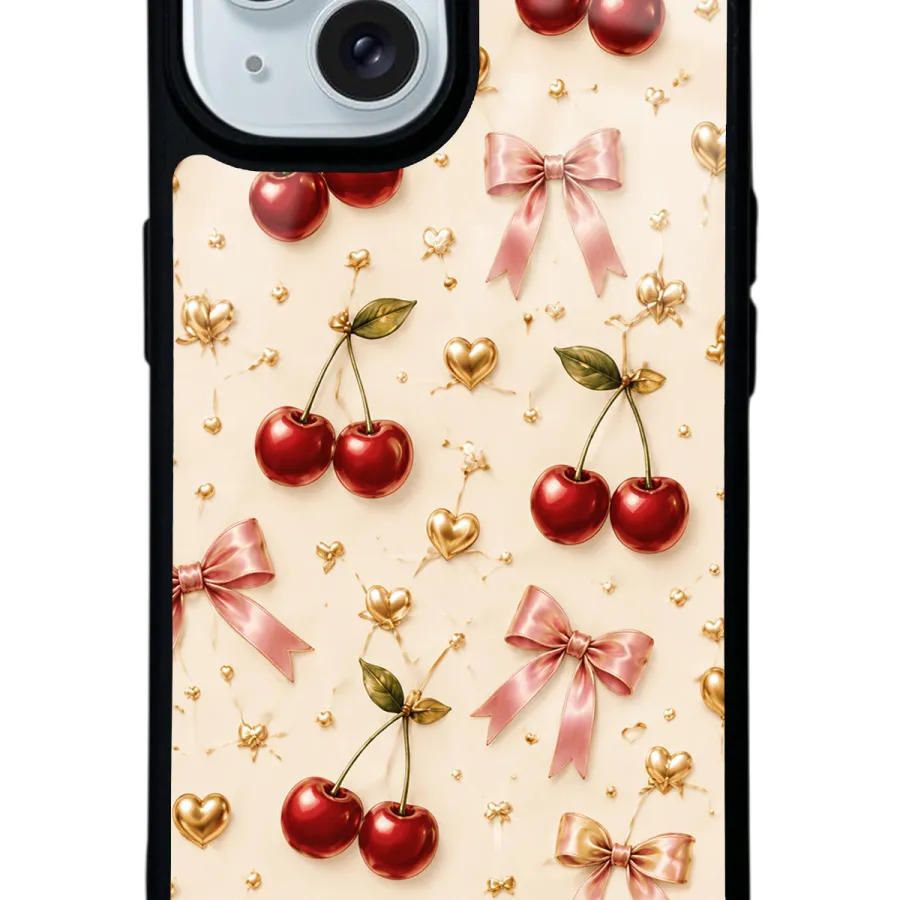 Cherry Ribbon Luxe Glossy Telefon Kılıfı
