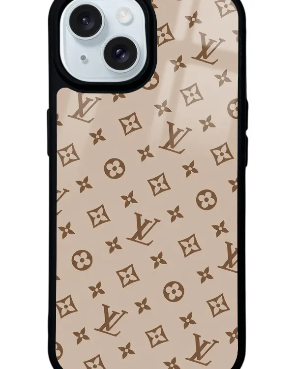 Koyu Krem LV Glossy Telefon Kılıfı