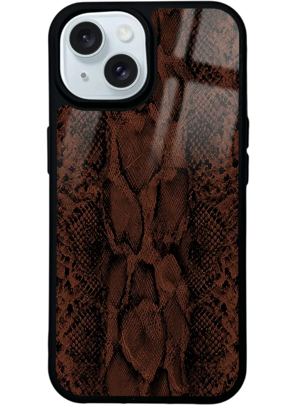 Kahve Deri Glossy Telefon Kılıfı