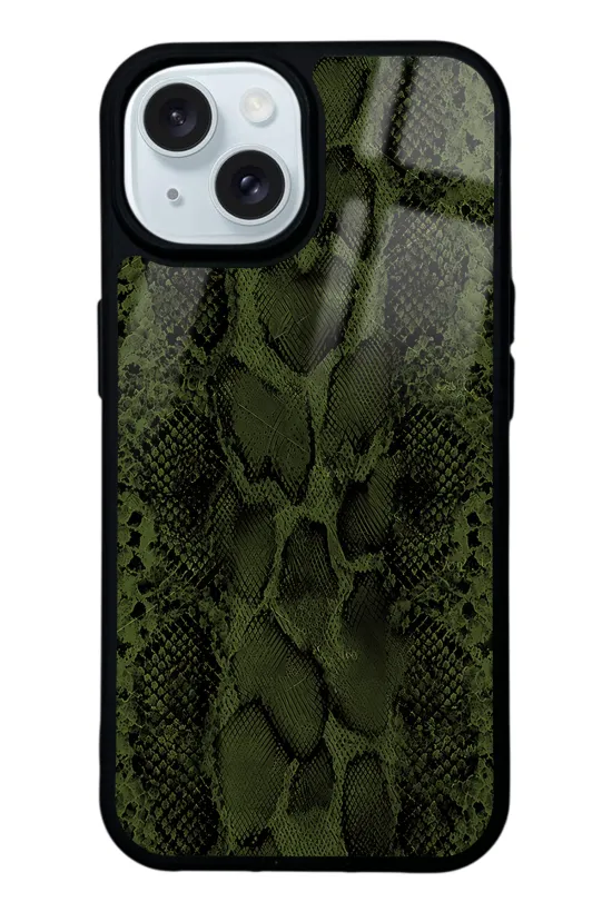 Yeşil Deri Glossy Telefon Kılıfı