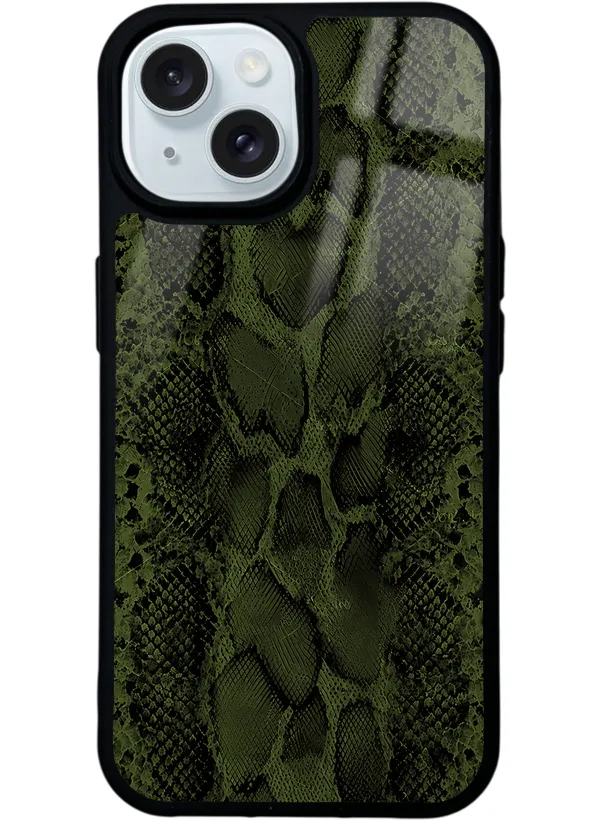 Yeşil Deri Glossy Telefon Kılıfı
