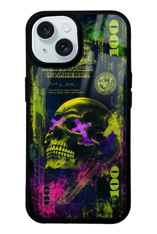 Yellow Neon Skull Chaos Glossy Telefon Kılıfı